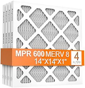 Anycore 14x14x1 AC Furnace Air Filter, MPR 600, 4 Pack MERV 8 Pleated HVAC Filter (exact dimensions 13.75x13.75x0.75 inch)