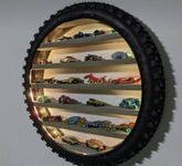 Wooden Wall Hanging Lighting tyre for Home Decor showpiece Item Kids Toys Stand Wall Decor l Iving Room bolgony Office Decor Display Stand Kids Birthday 24 inch (with Out Toys) (Yellow)