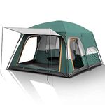 KriShyam® 5-9 Person Camping Tent for Adults Waterproof Largest Camping Family Tents Easy Setup Beach Outdoor Dome Camping Tent for Outdoor,Picnic,Camping,Family Gathering (Green, M-320*210*185cm)