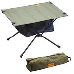 NACETURE Ultralight Backpacking Table - Collapsible Camping Table with Storage Mesh for Camping Gear, Hiking Table and Mountaineering Table, Camp Table for Accessories and Outdoor Travel (Green)