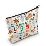 WZMPA Italy Trip Travel Cosmetic Bag Italian Tourist Gifts Take Me to Italia Zipper Pouch Bag Italy Vacation Merchandise, Take Italia