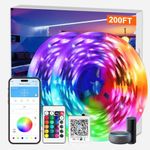 DAYBETTER Smart WiFi Led Lights, Tuya App Controlled, Compatible with Alexa and Google Assistant, Timer Schedule, RGB Strip Color Changing Décor for Bedroom Party Kitchen, 200ft