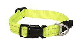 Rogz Utility Medium 5/8" Snake Side-Release Reflective Dog Collar, Yellow