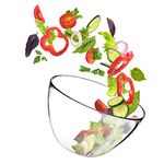 KADAX Glass Bowl, Salad Bowl, Round Mixing Bowl, Glass Food Storage, Snack Bowl, Large Vegetable Container, Serving Container for Home (⌀ 17 cm)