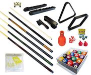 Pool Table - Premium Billiard 32 Pieces Accessory Kit - Pool Cue Sticks Bridge Ball Sets (Kit-16)