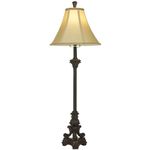 Deco 79 Polystone Antique Style Buffet Lamp with Tassel Pull Chain, 11" x 11" x 31", Bronze