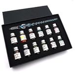 Levin Glass Dipped Pen Ink Set Handmade Crystal Calligraphy Pen with 12 Colorful india ink for Art, Signatures, Drawing, Decoration, Calligraphy Kits for Beginners