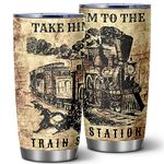 ATHAND Take Him To The Train Station Tumbler,Tv Show Merchandise 20 Oz with Lid Stainless Steel Coffee Travel Mug, Double Wall Insulated Vacuum Cup,Funny Gift for Women Beth Dutton Fans