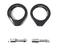 Alchemy Parts Motorcycle Metal Fork Clamps for Indicators for 39mm Diameter Forks | BLACK Turn Signal Holders for Roadsters, Café Racers and Choppers, Bobbers and Custom Project Motorbikes