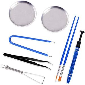 8PCS Keyboard Lube Kit for Keyboard switches Contain Keycap Puller, Switch Puller, Lube Brush, Keyboard Tweezers, Stem Holder, Parts Tray, Apply to Gaming Keyboard & Mechanical Keyboard