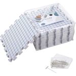 KnitIQ Blocking Mats for Knitting - Extra Thick Blocking Boards for Crochet Projects with Gridlines - 100 T-Pins and Storage Bag Included for Knitting Supplies - Standard Mat Set - Pack of 9