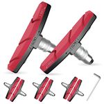 Alritz Alritz Bike Brake Pads Set, 3 Pairs Road Mountain Bicycle V-Brake Blocks Shoes with Hex Nut and Shims, No Noise No Skid, 70mm, for Front and Back Wheel