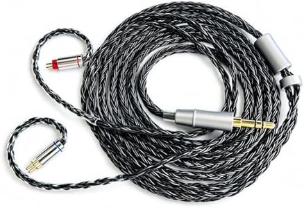 FAAEAL in Ear Monitor IEM Cable,16 Core Silver Plated Earphone Upgraded Cords Compatible with KZ AS10 ZS10 ZST ZSN TRN V10 V20 CCA C10 C12 for Musician Audiophile 0.78-2pin 4.9ft 3.5mm Black