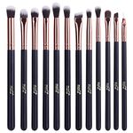 MSQ 12pcs Pro Eyeshadow Makeup Brushes Set, Synthetic Eyeshadow Brushes Eye Makeup Brush Set Concealer Eyebrow Eyeliner Eyeshadow Blending Cosmetics Brushes Rose Gold