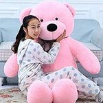 Jassi Toy Cute Teddy Bear Plush Soft Toy with Neck Bow for Valentine's Gifts for Girls/Boys/Girlfriend, 5 Feet(Pink)