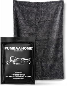 24"x36" Twisted-Loop Car Drying Towel, 1300GSM, Microfiber Towels for Cars, Zero Scratch, Streak Free, Ultra Absorbent, Lint Free, Car Detailing Kit for Car, Truck, SUV - One Pass Technology