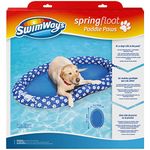 SwimWays Paddle Paws Spring Float Dog Raft, Portable Inflatable Dog Pool Floats with Carrying Case, Large (65 lbs & Up), Blue