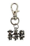 Lobster Clasp Keyring Zip Pull Speak See Hear No Evil 3 monkeys Charm