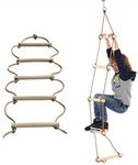 ISOP Swing Set Rope Ladder for Kids 10ft (3m) and Adults - Treehouse Ladder for Children - Exercise Climbing Equipment - Obstacle Rope Ladder