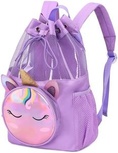 mygreen Unicorn Gifts for Girls - Unicorn Bag, Children Boy Girl Unicorn Print Drawstring Backpack Outdoor Casaul Portable Shoulder Bag Swim Gymsack Sack Pack Purple