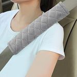 Simxen Wool Soft Auto Seat Belt Cover Seat Belt Shoulder Pad Cushions 2 Pcs For A More Comfortable Driving Universal Fit For All Cars - Protect Your Neck And Shoulder 2 Packs (Grey)