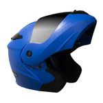 Turtle Mighty Flip up Ventilated Design with Scratch Resistive Silver Visor & Hard Shell ABS Plastic Helmet, Blue, Medium Size, (M-58 cm)