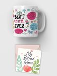 SINCE 7 STORE Best Mom Ever Doodle Quotes Coffee Mug (350 ml) - Ceramic Mug - Mother's Day, Best Gift for Mother Mummy Mum, Mom's Birthday - Dishwasher and Microwave Safe