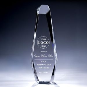 UPTHIC Custom 9.4" Crystal Trophy Award, Personalized Engraved & UV Printed Plaque with Text Logo Photo, Custom Awards and Trophies for Employee Appreciation, Corporate, Sports, Academic, Retirement