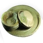 Vrindavan Shopi Leaf Biodegradable Disposable Combo of Round Plates with Bowl 10.25" Plate pcs|4.25" Bowl pcs for Wedding | Anniversary | Birthday | Party Events | Compostable Set of Pieces (25)