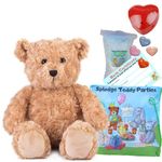 Classic Brown Bear Plush Soft Toy - 16 inch / 40cm - Build your own Teddy Bear Making Kit with Voice Recorder - no sew