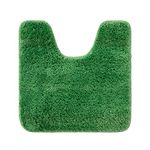 MIULEE Absorbent WC Toilet Rug Non Slip U Shape Bath Mat with High Hydroscopicity Rugs Super Soft Cozy and Shaggy Microfiber Rug Carpet for Bathroom 50x50 cm Grass Green