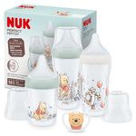 NUK Perfect Match Baby Bottles Set | 0-6+ Months | Adapts to Baby's Palate | 3 x Anti Colic Baby Bottles & Space Soother | BPA-Free | Disney Winnie the Pooh | 4 Count