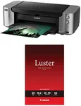 Canon PIXMA PRO-100 Professional Inkjet Photo Printer, 4800x2400 Resolution, WiFi, 13x19" Max Paper Size - With Canon LU-101 Pro Luster Photo Paper (13x19"), 50 Sheets