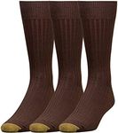 Gold Toe Men's Canterbury Dress Sock, Brown,Sock Size 10-13, 3-Pack(Shoe Size 6-12.5)