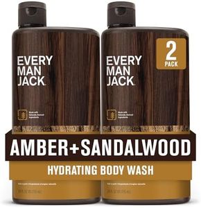 Every Man Jack Amber+Sandalwood Hydrating Mens Body Wash for All Skin Types-Cleanse, Nourish, and Hydrate Skin with Naturally Derived Ingredients-Paraben Free, Phthalate Free, Dye Free-24oz(Pack of 2)