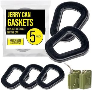 Mission Automotive Jerry Can Gaskets - 5 Pack Gas Can Spout Replacement for 20 Liter NATO Jerry Can Spout - Sturdy Rubber Material (4 x 0.7 x 4 Inches)