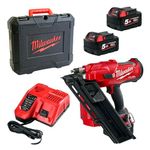 Milwaukee M18FFN-502C Cordless Nailer with 2 x 5.0 Ah Batteries in Tool Case