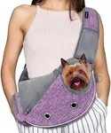 PetAmi Dog Sling Carrier for Small Dogs, Puppy Carrier Sling Purse, Pouch Carrying Bag to Wear Medium Cat, Adjustable Crossbody Pet Sling Travel, Breathable, Poop Bag Dispenser, Max 10 lbs, Purple