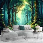 Fantasy Forest Wallpaper for Living Room, primitive Forest Wall Mural for Bedroom, thick Trees Wall Stickers Peel and Stick Wallpaper Children's Room Office and Locker-66"H x 96"W