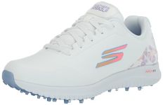 Skechers Women's Go Max Arch Fit Spikeless Golf Shoe Sneaker, White Floral Waterproof, 10