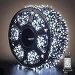 Quntis 164ft 2000Leds Christmas Lights, Extra-Long Christmas Tree Lights Indoor Outdoor with 8 Modes and Memory, Waterproof Christmas Lights Outdoor Cluster Lights for Wedding Party Decorations, White