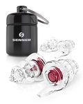 Senner WomenPro, Hearing Protection Earplugs for Women, Strong Ear Protectors, Perfect for Concerts, Music, Festivals with Alubottle, Red/Transparent, Especially Light to Wear