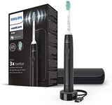 Philips Sonicare 3100 Electric Toothbrush, Sonic Toothbrush, Pressure Sensor and Timer, Travel Case, Black, HX3673/14