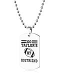 Boyfriend Dog Tag Necklace Engraved with Love Jewelry TS Inspired Necklace Music Lover Reputation 1989 Red Speak Now Gift for for Men Teen Boys.