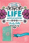 NLT Girls Life Application Study Bible, Teal/Pink: Life Application Study Bible Leatherlike, New Living Transition Teal/Pink Flowers