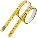 2Packs Steel Self-Adhesive Measuring Tape, 110cm or 43-Inch Imperial and Metric Ruler Tape, 1/2-Inch Peel and Stick Tape Measure for Woodworking, Saw, Drafting Table, Left to Right Reading, Yellow