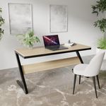 Riyan Luxiwood Z Type Study Table Home & Office, Study Table, Sturdy Structure, Easy Assemble, Space Saver & Easy Cleaning (Size-12X5X75Cm, Beige) Engineered Wood