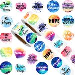 1000 Pieces Inspirational Stickers Motivational Positive Stickers for Teens and Adults, Encouraging Labels Watercolor Quote Words Seal Decals Adhesive for Envelope, Phone, Book, Water Bottle