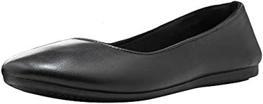 Alpine Swiss Womens Black Leather Pierina Ballet Flats 5 M US