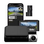 Qubo Car Dashcam Pro 3K with Sony STARVIS 2 IMX675 Sensor | Dual Channel | Hero Group | NightPulse Vision | 5MP UHD Front (140°), 2MP FHD Rear | 3.2" LCD | Built-in GPS, Wi-Fi, Mic | Up to 1TB Storage